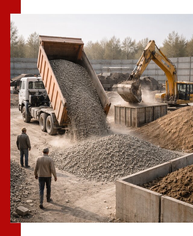 Доставка нерудных материалов с погрузкой и разгрузкой в Павлове