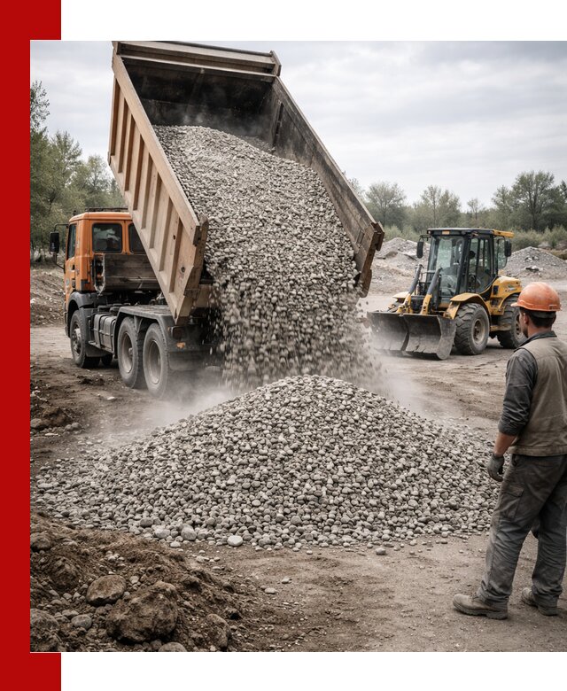 Доставка щебня в Павлове крупными и мелкими фракциями