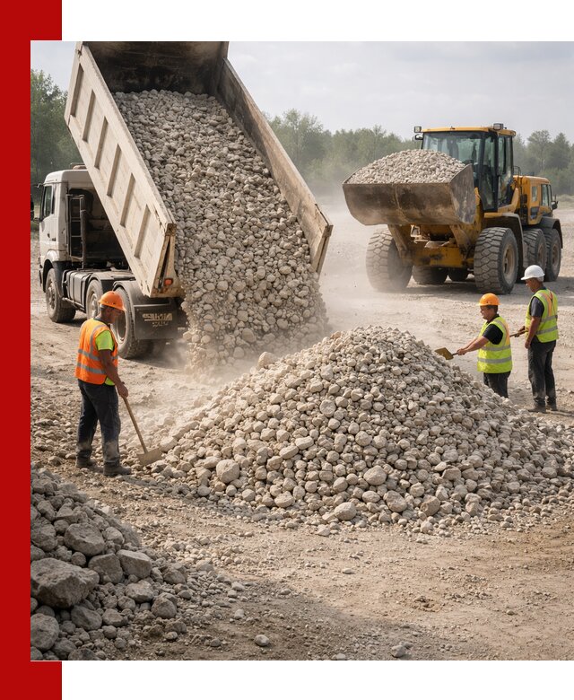Доставка известнякового щебня фр. 40-70 в Павлове