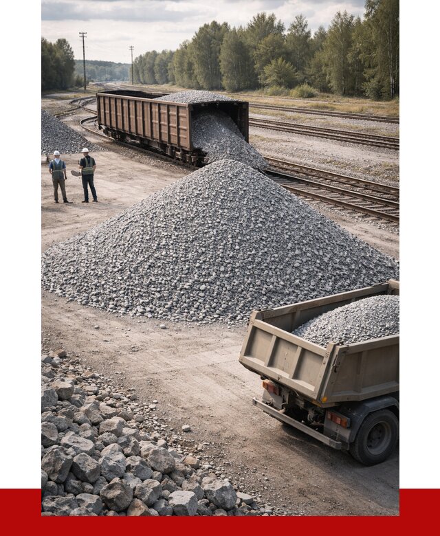 Железнодорожный щебень 20-60 в Павлове от 1723 р. | ПРОНЕРУДПвв