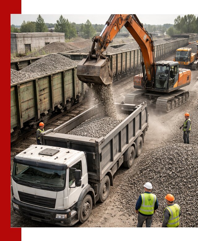 Железнодорожный щебень фракция 25–60 для поставок в Павлове