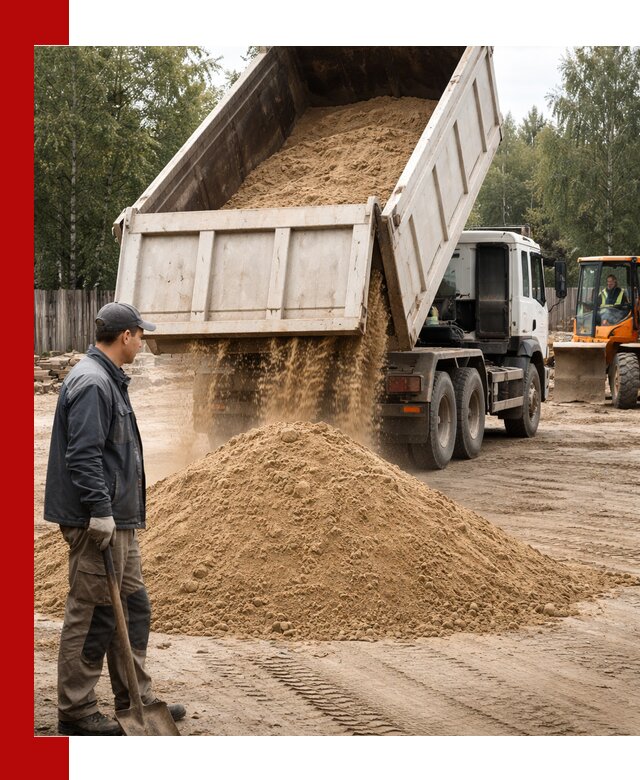 Доставка и продажа песка с разгрузкой в Павлове