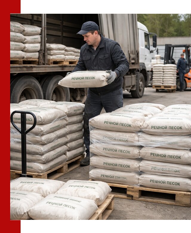 Речной песок в мешках с доставкой в Павлове