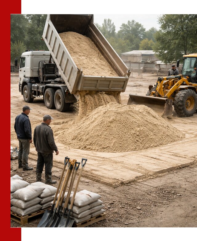 Доставка мытого песка в Павлове с самосвалами по выгодной цене