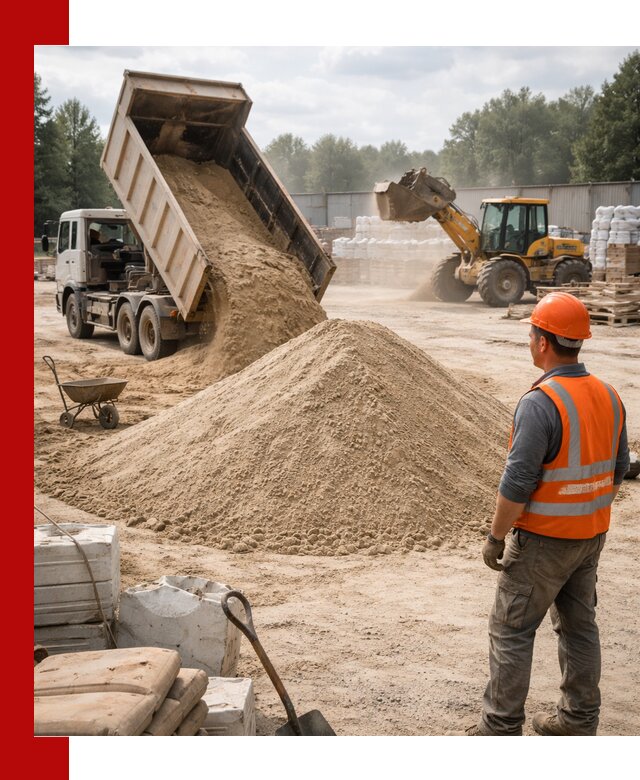 Доставка строительного песка с самосвалом в Павлове