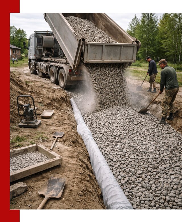 Гравий для дренажа с доставкой в Павлове качественный и недорогой