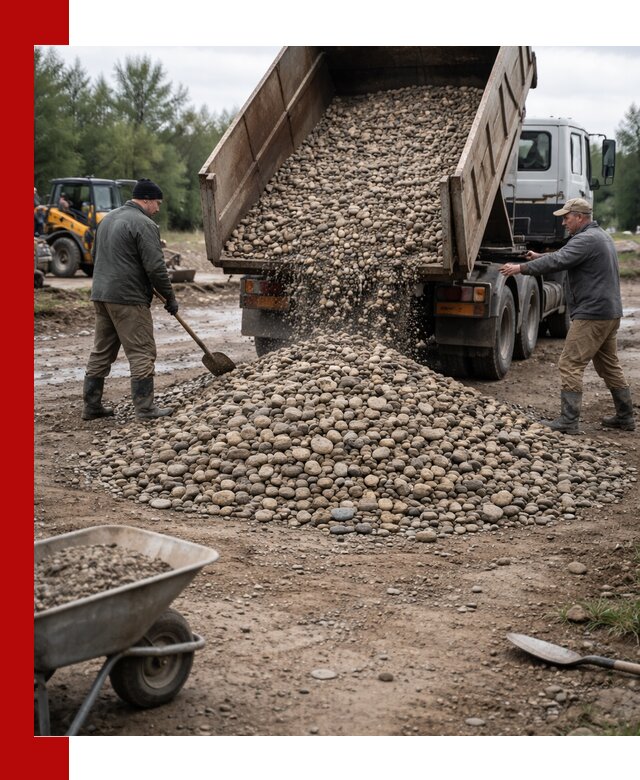 Доставка гальки речной оптом и в розницу в Павлове