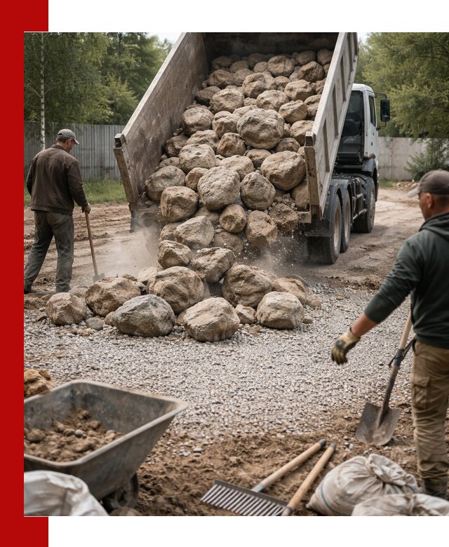 Доставка и укладка булыжника в Павлове