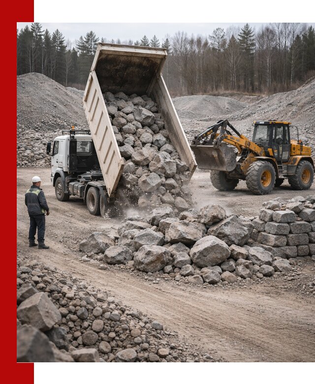 Доставка и продажа бутового гранитного камня в Павлове