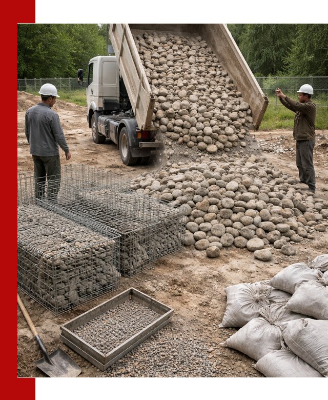 Камень для габионов фракция 70–151 в Павлове