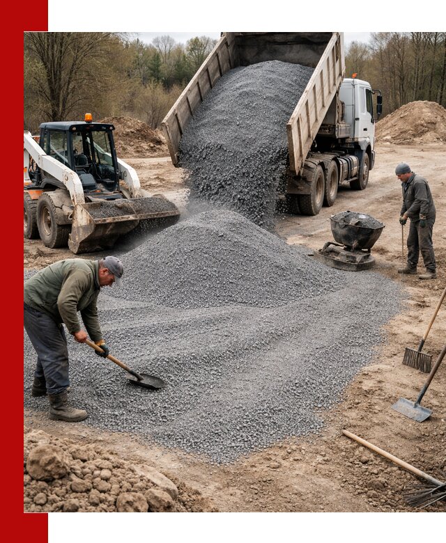 Отсев для подсыпки в Павлове — доставка и подсыпка на участок