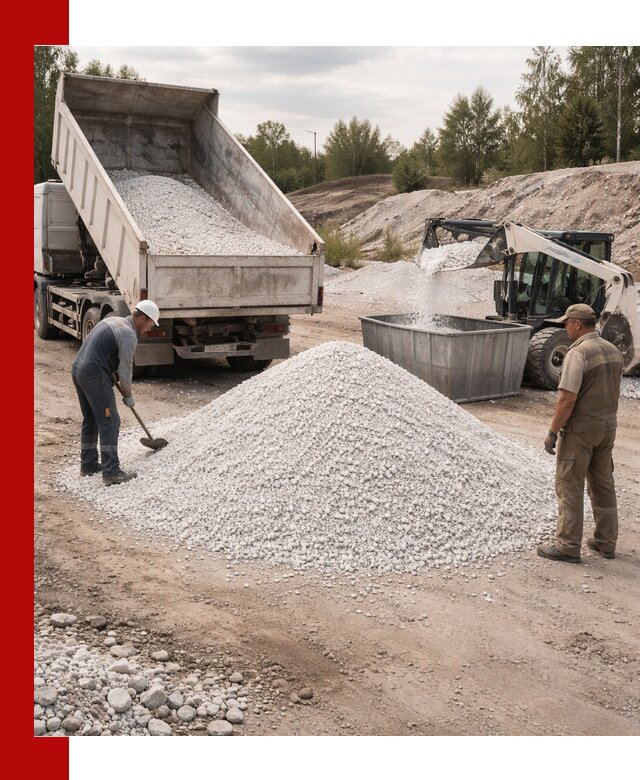 Доставка и продажа белой мраморной крошки в Павлове