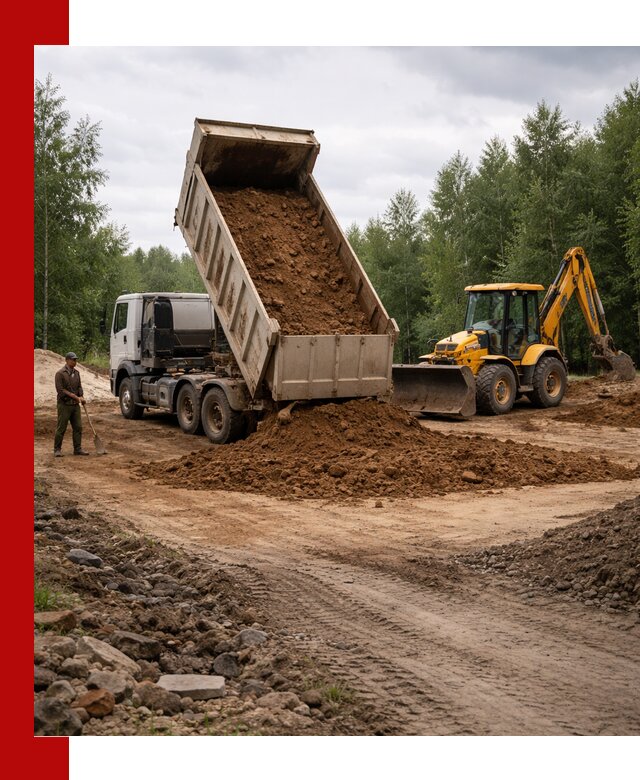 Доставка суглинка самосвалами в Павлове подсыпка и планировка