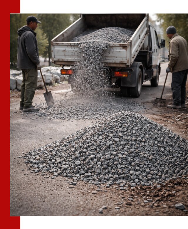 Гранитная крошка для посыпки дорог и тротуаров в Павлове