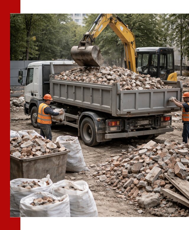 Вывоз строительного мусора в Павлове с самосвалами и контейнерами