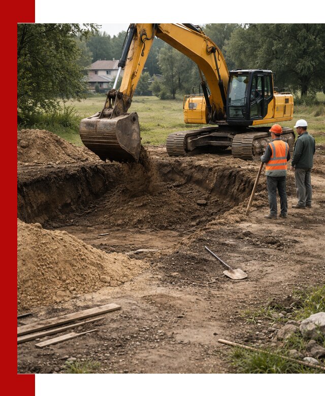Рытье котлована под фундамент в Павлове (быстро и недорого)